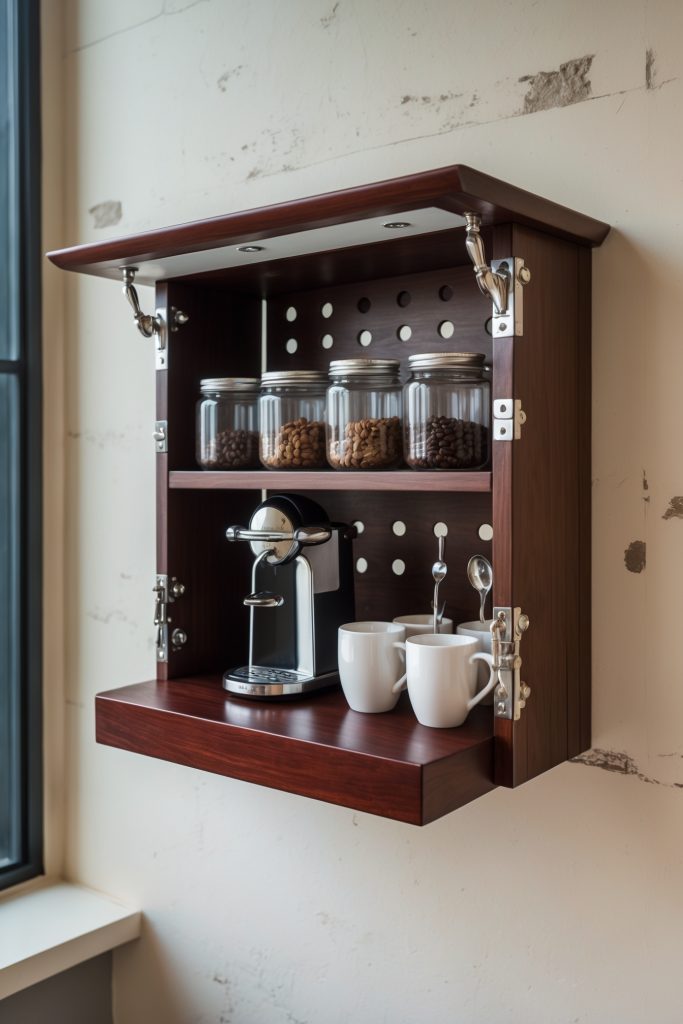 Space-Saving Wall- Mounted Station coffee station