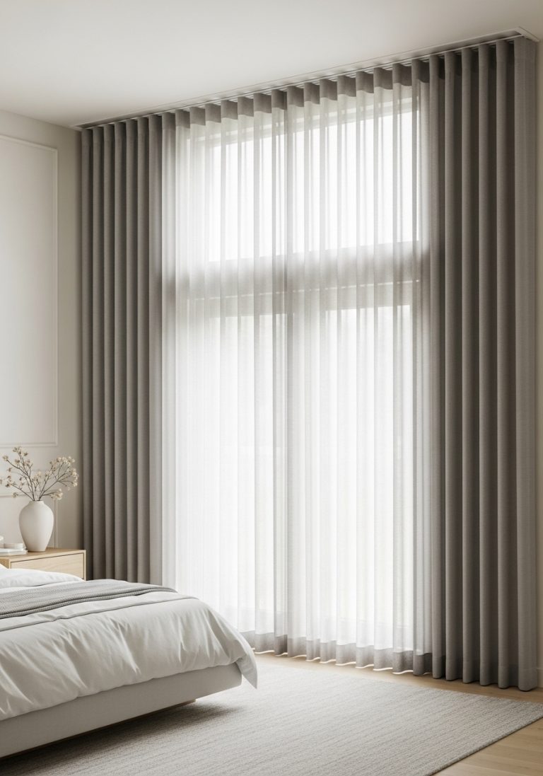 Bedroom Curtains Ideas To Transform Your Space - Lifeverse - Lifestyle Blog - Luxury Apartment Minimalist Bedroom Curtains