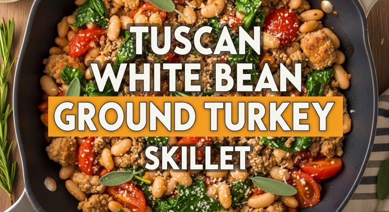 Tuscan White Bean and Ground Turkey Skillet